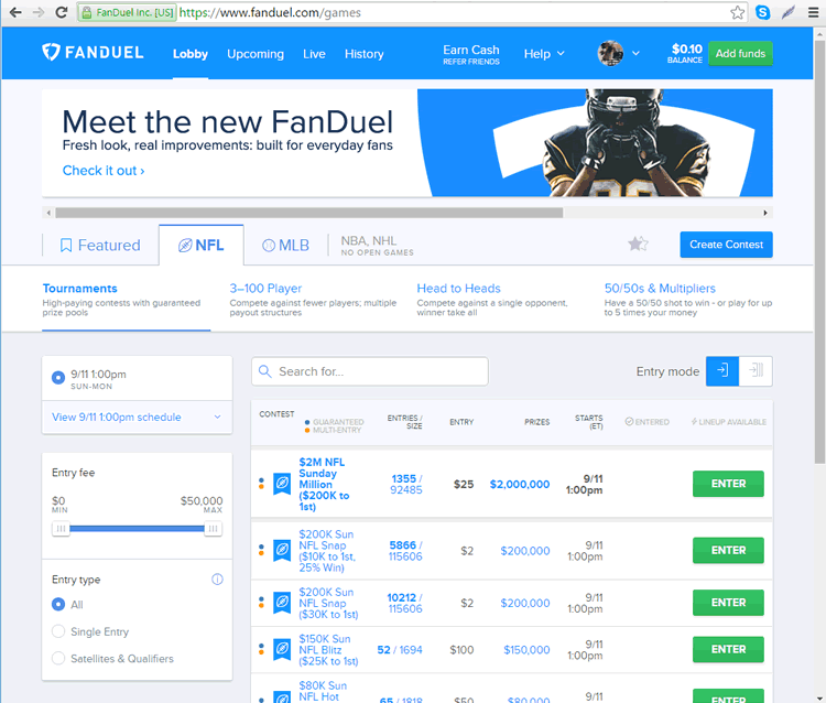 fanduel fantasy football