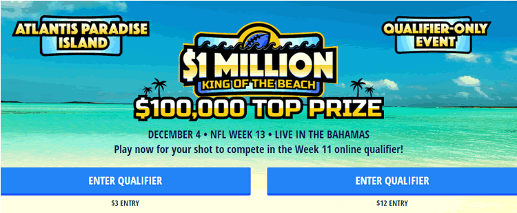 draftkings nfl promotion $1 million king of the beach
