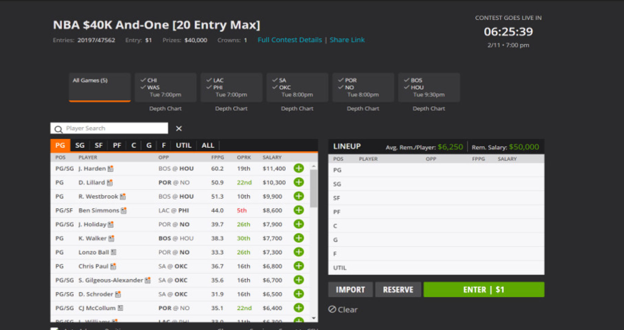 Compare FanDuel & DraftKings NBA Basketball Scoring